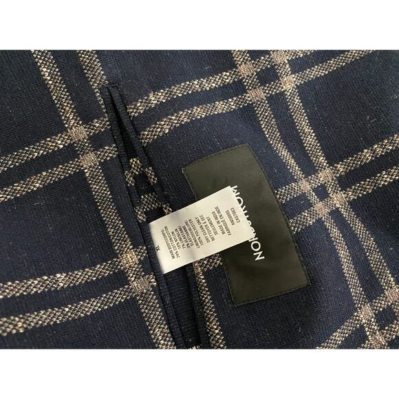 Men Nordstrom 2-button cotton linen plaid unstructured blazer sport coat, XL - Picture 6 of 6